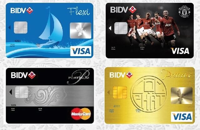 Các loại thẻ tín dụng bidv